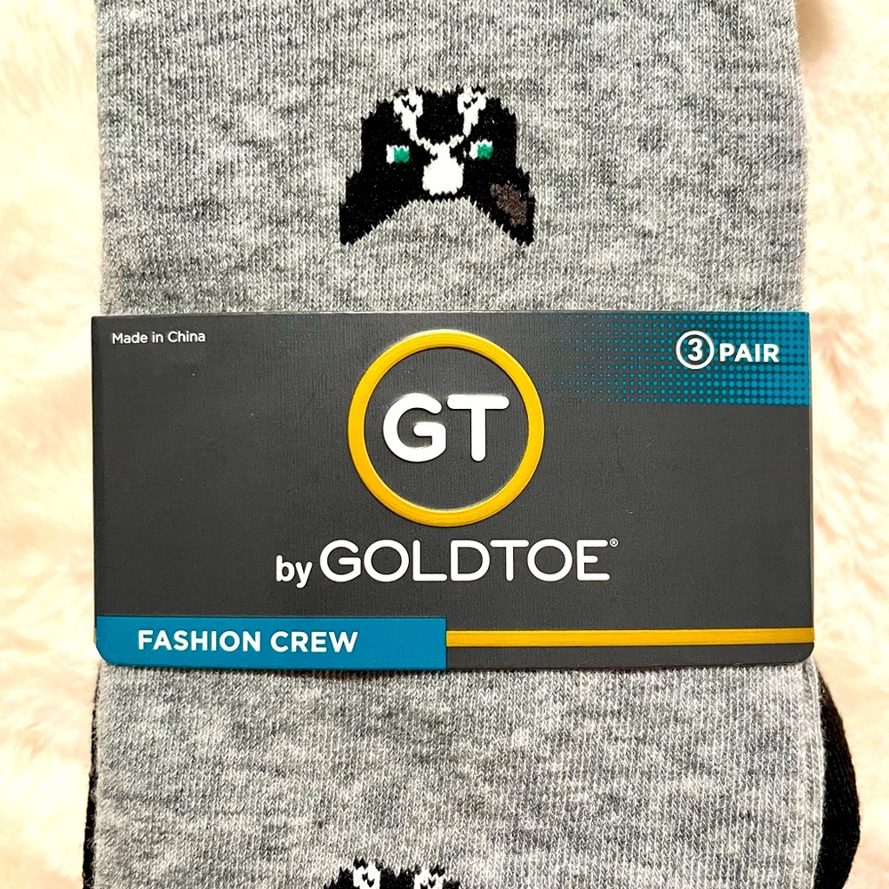 Men’s Goldtoe Fashion Crew Socks, 3 Pairs , Brand New !